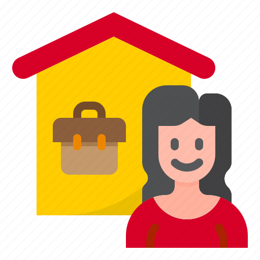 From, home, woman, work, worker icon - Download on Iconfinder