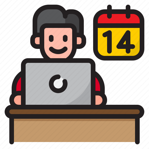 Calendar, from, home, work, worker icon - Download on Iconfinder