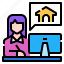 computer, officer, table, woman, work from home, worker 