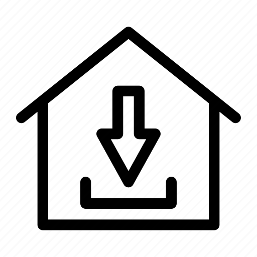 Down, download, home, house, save icon - Download on Iconfinder
