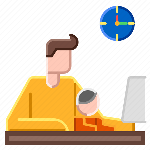 Busy, child, home, kid, together, work icon - Download on Iconfinder
