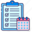 checklist, daily, date, schedule 