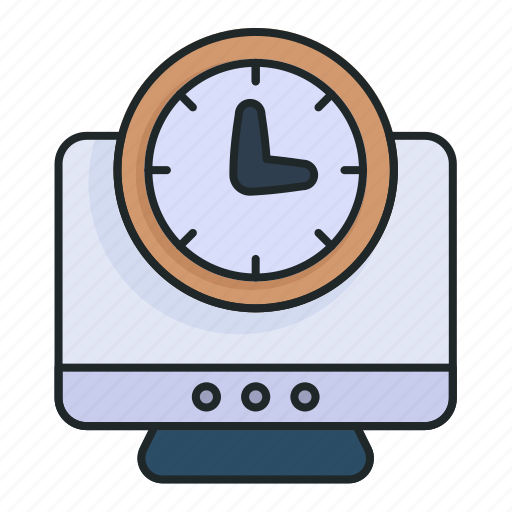 Clock, computer, desktop, monitor, time, watch, work icon - Download on Iconfinder