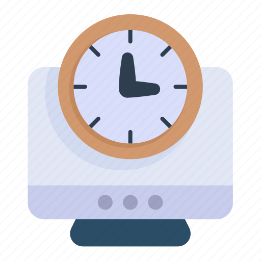 Clock, computer, desktop, monitor, time, watch, work icon - Download on Iconfinder