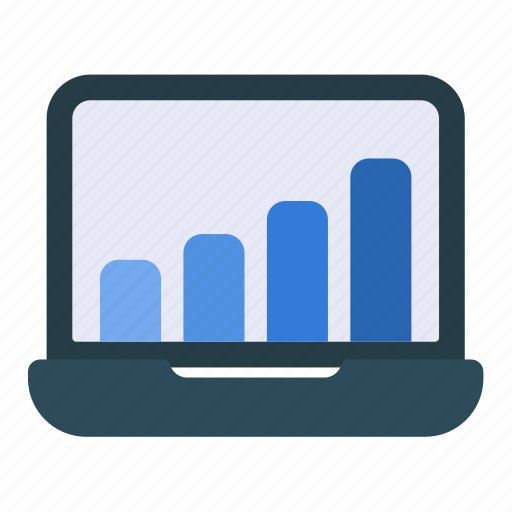 Analytics, bar, chart, graph, laptop, progress icon - Download on Iconfinder