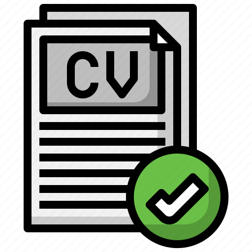 Approved, curriculum, vitae, cv, employee, checkmark icon - Download on Iconfinder