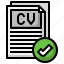 approved, curriculum, vitae, cv, employee, checkmark 