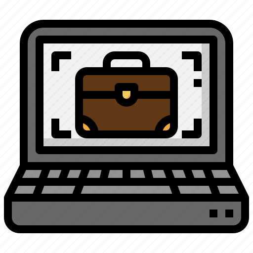 Laptop, job, search, desktop, briefcase, online icon - Download on Iconfinder
