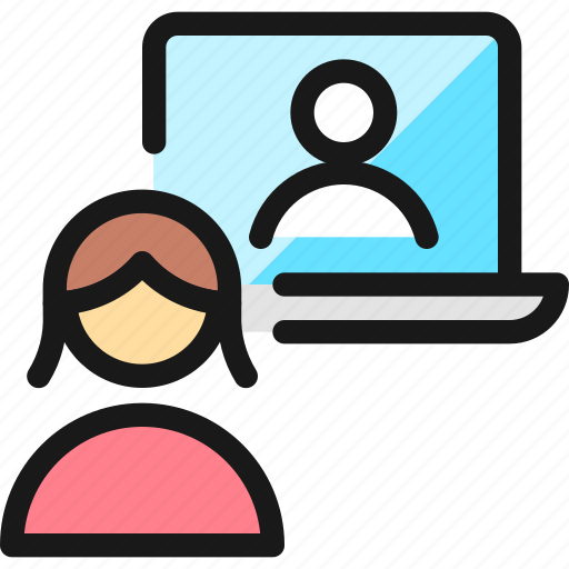 Meeting, woman, team, laptop icon - Download on Iconfinder