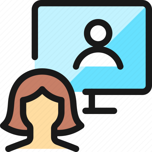 Meeting, team, monitor, woman icon - Download on Iconfinder