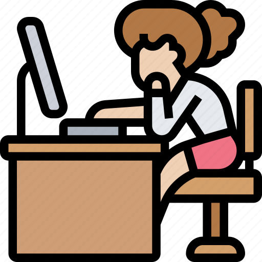 Stress, tired, boring, working, office icon - Download on Iconfinder
