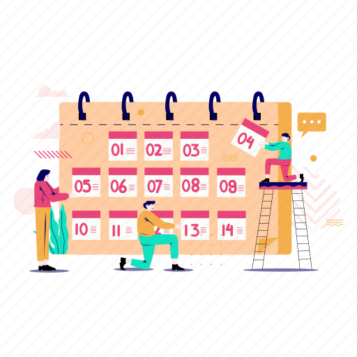 Calendar, business, schedule, meeting, event, plan, agenda illustration - Download on Iconfinder