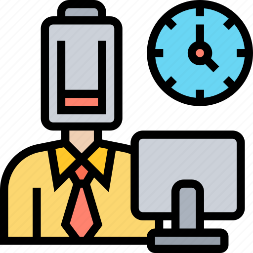 Exhausted, tired, late, overworked, employee icon - Download on Iconfinder