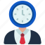 business, man, clock, time, timer, avatar 