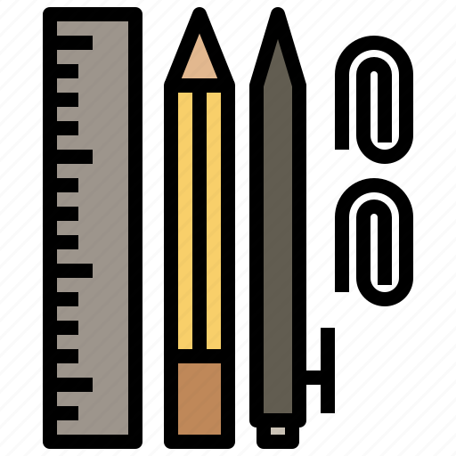 Clip, edit, miscellaneous, pencil, ruler, stationary, tools icon - Download on Iconfinder