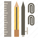 clip, edit, miscellaneous, pencil, ruler, stationary, tools