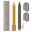 clip, edit, miscellaneous, pencil, ruler, stationary, tools 