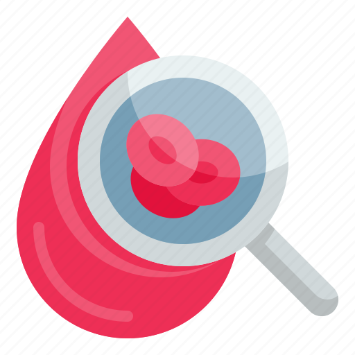 Blood, magnifying, drop, analyze, donor icon - Download on Iconfinder