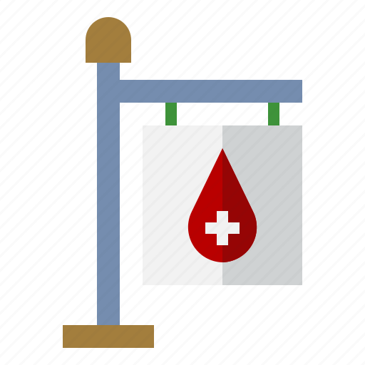 Signboard, location, clinic, healthcare and medical, blood donation icon - Download on Iconfinder
