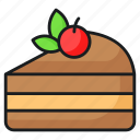 cake, chocolate, dessert, sweet, cherry, slice, confectionery