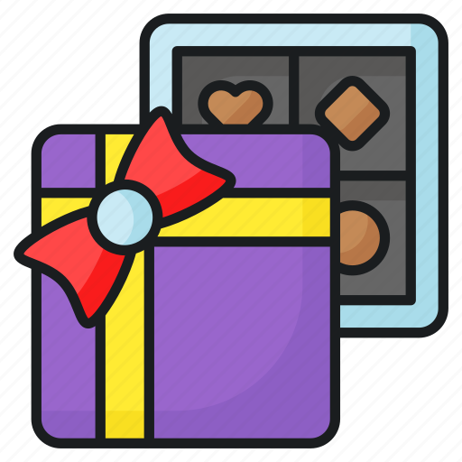 Chocolate, gift, chocolates, sweet, edible, dessert, present icon - Download on Iconfinder