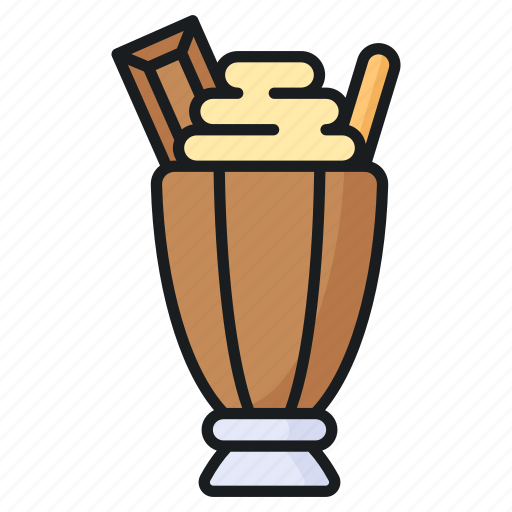 Milkshake, beverage, glass, cocoa, chocolate, shake, sundae icon - Download on Iconfinder