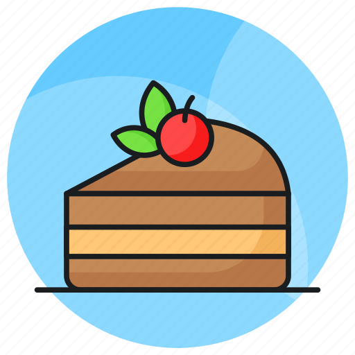 Cake, chocolate, dessert, sweet, cherry, slice, confectionery icon - Download on Iconfinder