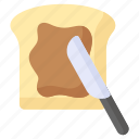 toast, bread, slice, chocolate, paste, spread, food