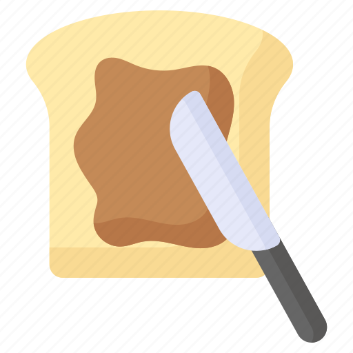Toast, bread, slice, chocolate, paste, spread, food icon - Download on Iconfinder