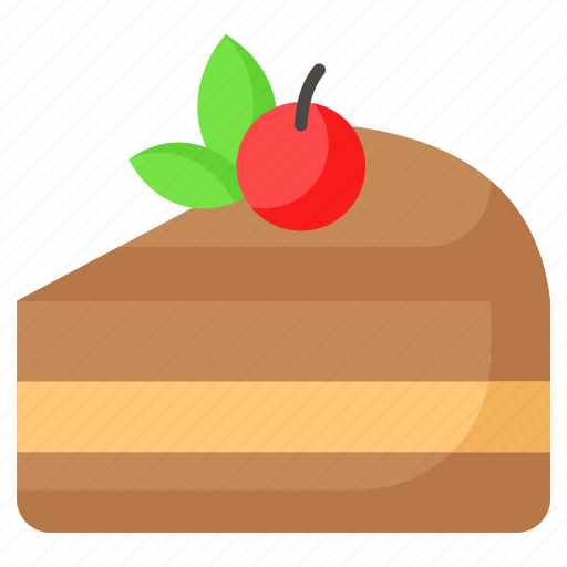 Cake, chocolate, dessert, sweet, cherry, slice, confectionery icon - Download on Iconfinder