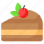 cake, chocolate, dessert, sweet, cherry, slice, confectionery 