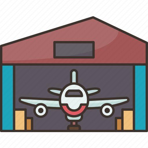 Hangar, airport, aircraft, building, garage icon - Download on Iconfinder