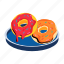 donuts, sweet rings, confectionery food, round pastries, bakery food 