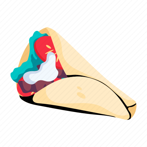 Gyros, pita bread, chicken wrap, vegetable wrap, tortilla wrap icon - Download on Iconfinder