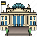 building, landmark, famous, reichstag, berlin, germany, parliament
