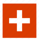 flag, switzerland, square, country, national