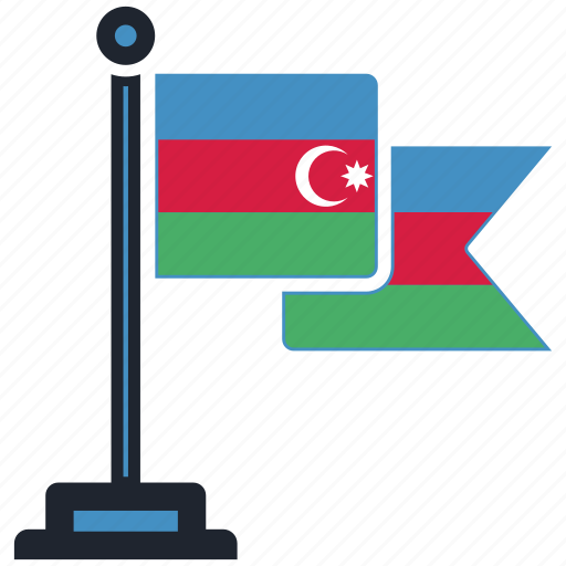 Flag, azerbaijan, country, national, nation, map, worldflags icon - Download on Iconfinder