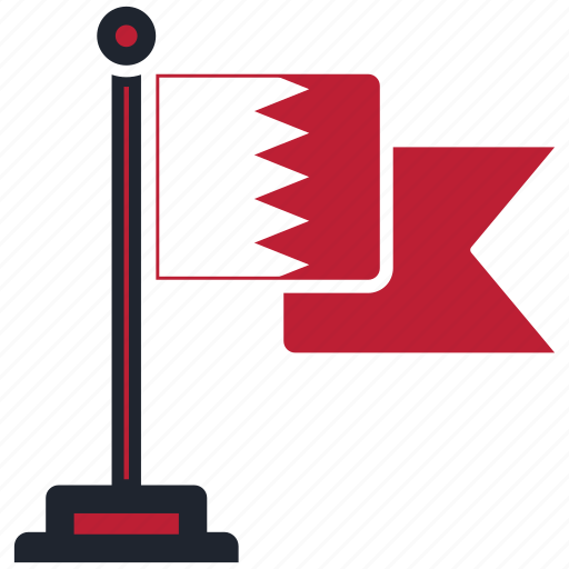 Flag, bahrain, country, national, nation, map, worldflags icon - Download on Iconfinder