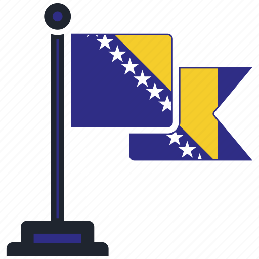 Flag, bosnia, country, national, nation, map, worldflags icon - Download on Iconfinder