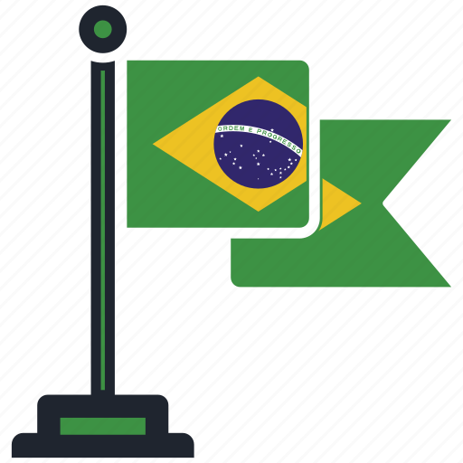 Flag, brazil, country, national, nation, map, worldflags icon - Download on Iconfinder