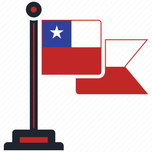 Flag, chile, country, national, nation, map, worldflags icon - Download on Iconfinder