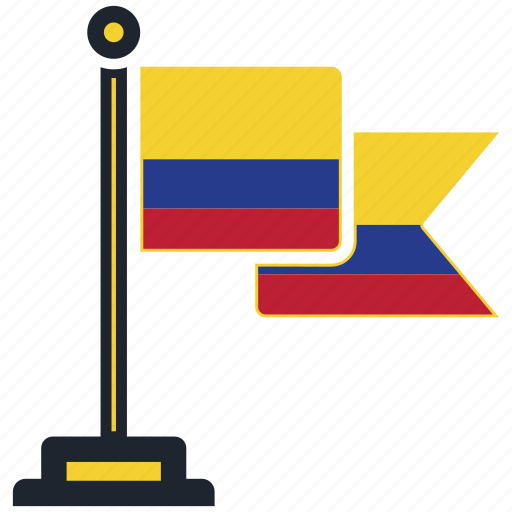 Flag, colombia, country, national, nation, map, worldflags icon - Download on Iconfinder