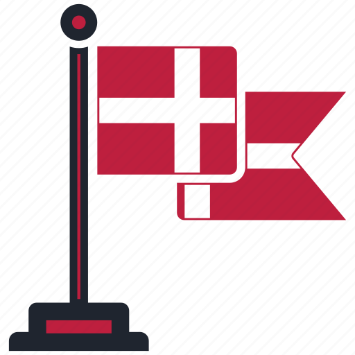 Flag, denmark, country, national, nation, map, worldflags icon - Download on Iconfinder
