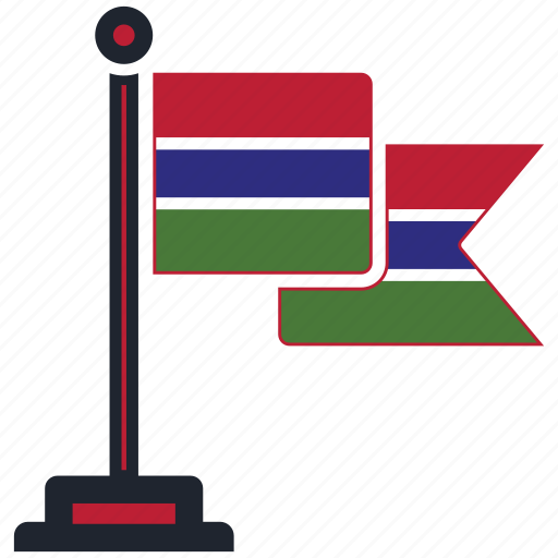 Flag, gambia, country, national, nation, map, worldflags icon - Download on Iconfinder