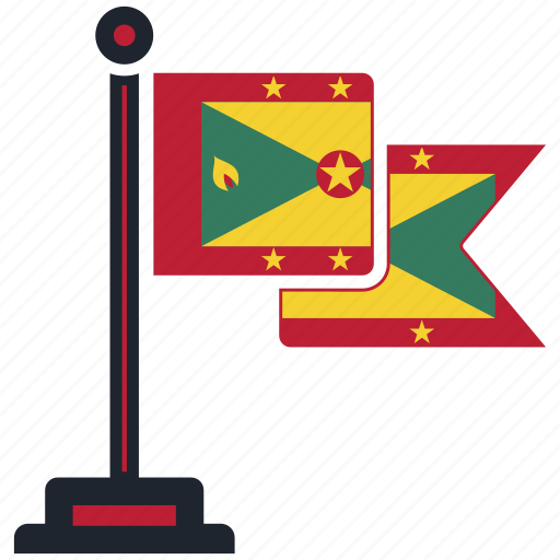 Flag, grenada, country, national, nation, map, worldflags icon - Download on Iconfinder