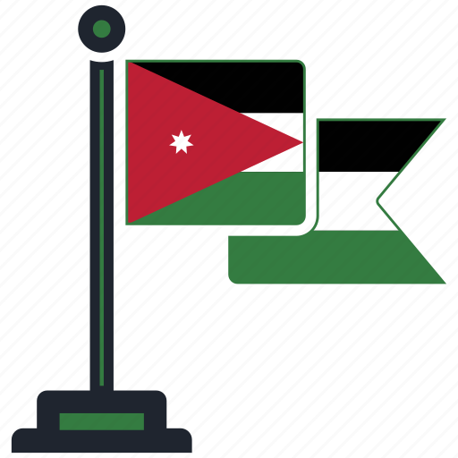 Flag, jordan, country, national, nation, map, worldflags icon - Download on Iconfinder