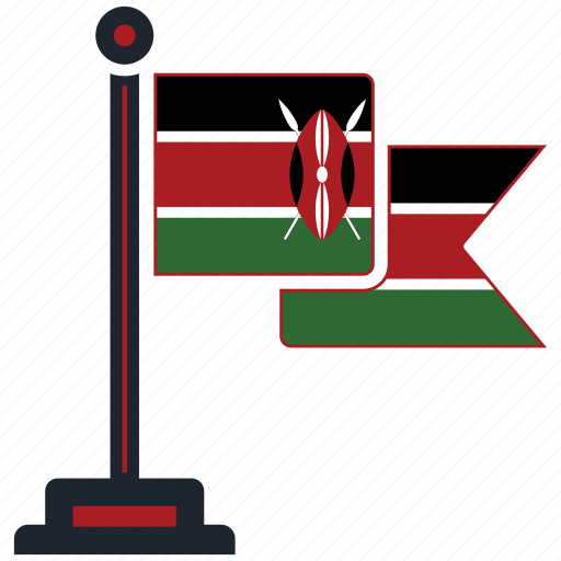 Flag, kenya, country, national, nation, map, worldflags icon - Download on Iconfinder