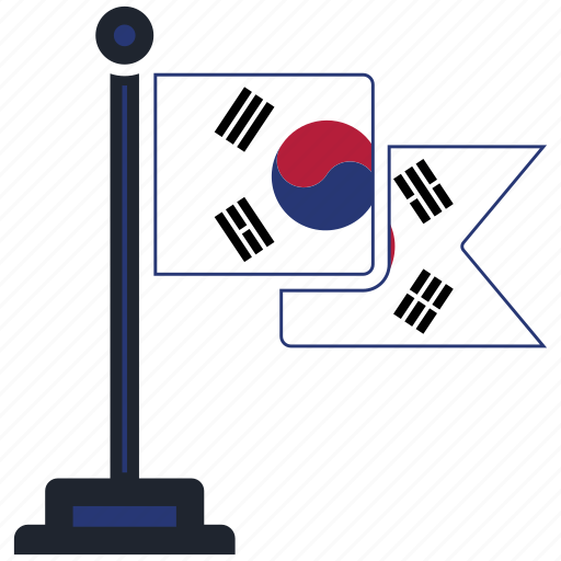 Flag, korea, south, country, national, worldflags, southkorea icon - Download on Iconfinder