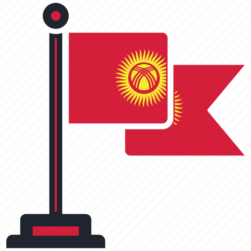 Flag, kyrgyzstan, country, national, nation, map, worldflags icon - Download on Iconfinder