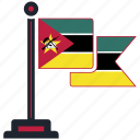 flag, mozambique, country, national, nation, map, worldflags 